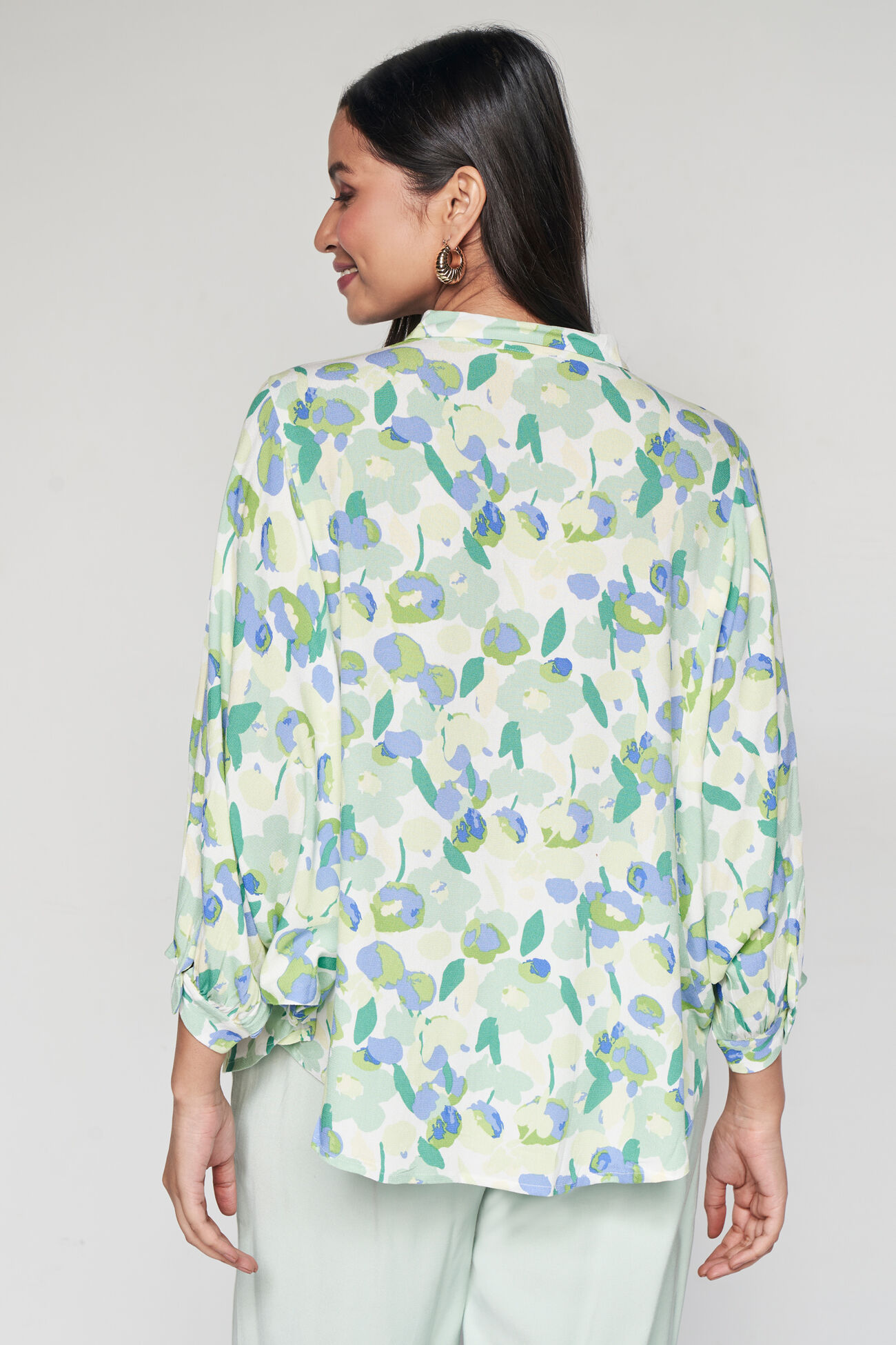 Marsha Printed Shirt, Green, image 4